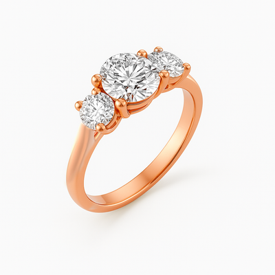 The Adelaide Ring - Trilogy With Round Side Stones