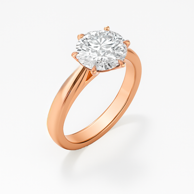 The Celine Ring – Cathedral Set Solitaire with Six-Claw Setting
