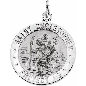 Sterling Silver 22 mm St. Christopher Medal