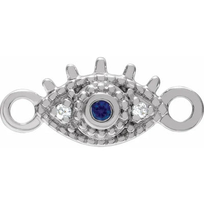 Natural Sapphire & Diamond Petite Evil Eye Link