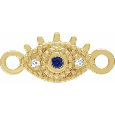 Natural Sapphire & Diamond Petite Evil Eye Link