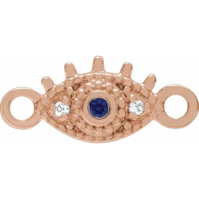 Natural Sapphire & Diamond Petite Evil Eye Link