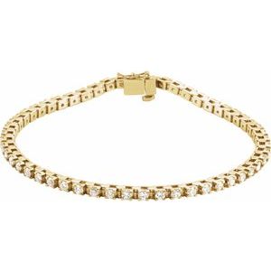 14K Yellow 2.125 CTW Natural Diamond Line 18cm Bracelet