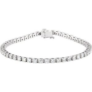 14K Yellow, White or Rose Gold 3.5CTW Lab-Grown Diamond Line 18cm Bracelet