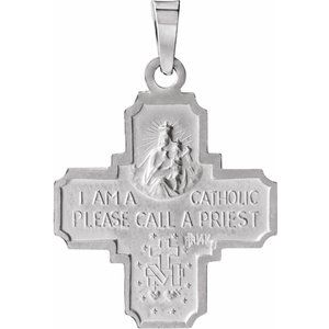 Sterling Silver 18x18 mm Four-Way Cross Medal