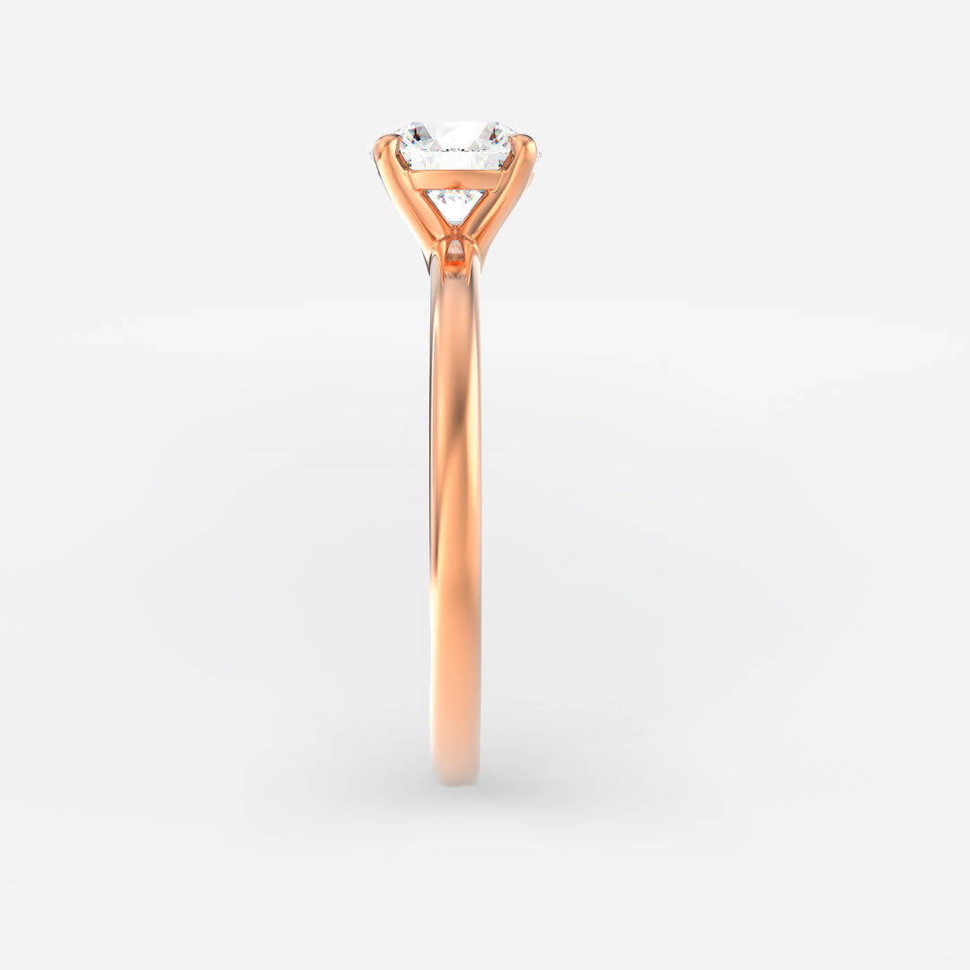 The Venice Ring - Low Set Round Solitaire - Lab Grown Diamond