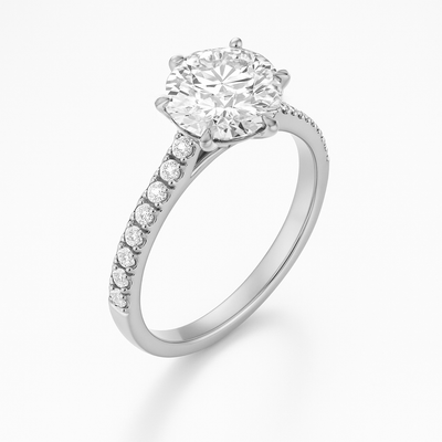The Vivienne Ring – Cathedral-Set with Pavé Shoulders