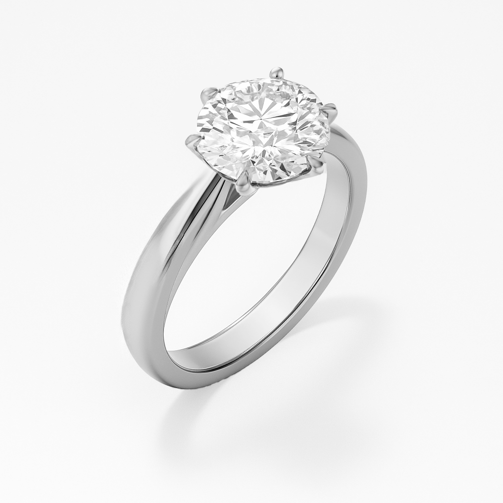 The Celine Ring – Cathedral Set Solitaire with Six-Claw Setting