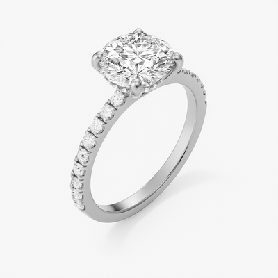 The Aurora Ring - Hidden Halo and Diamond Band