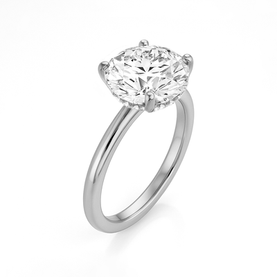 The Siena Ring - Hidden Halo Round Solitaire