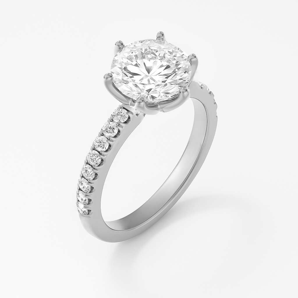 The Chelsea Ring - Tulip Basket and Fine Pave Band