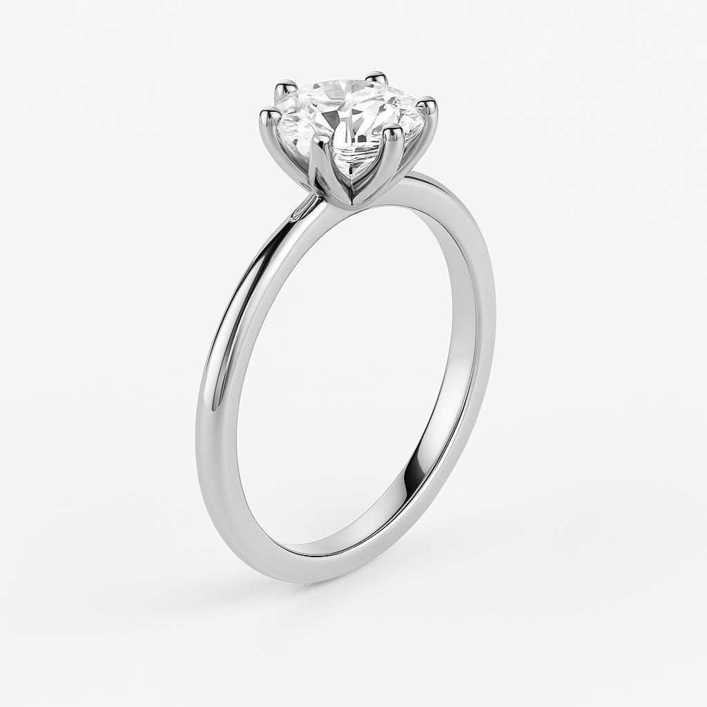 The Daniela Ring – Six-Claw Solitaire with Tulip Basket Setting