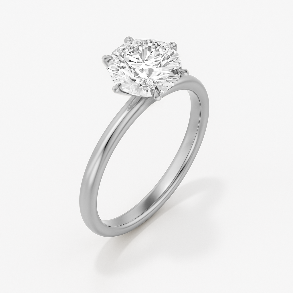 The Stanton Ring - 6-Claw Round Solitaire - Lab Grown Diamond