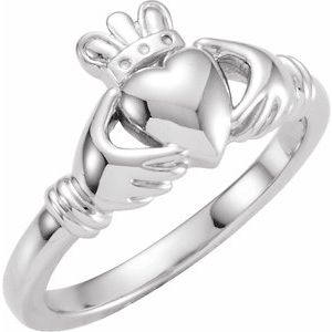 10K White Gold Claddagh Ring