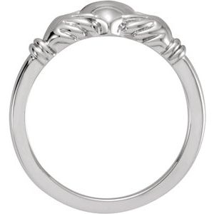 10K White Gold Claddagh Ring