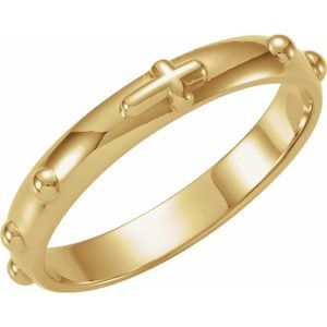 14K Yellow 3.2 mm Rosary Ring