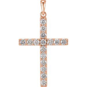 1.25ct Natural Diamond Cross Pendant