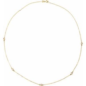 0.75CTW Lab-Grown Diamond 5-Station 45cm Necklace