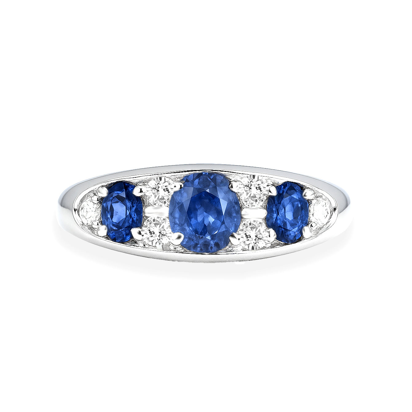 Platinum Sapphire & Diamond Ring