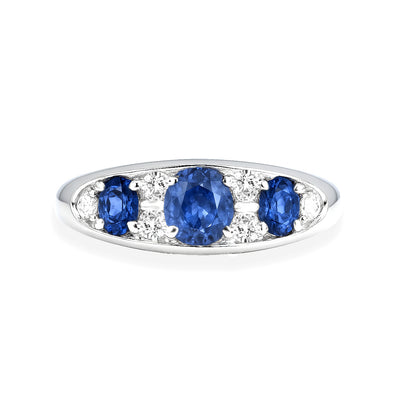Platinum Sapphire & Diamond Ring