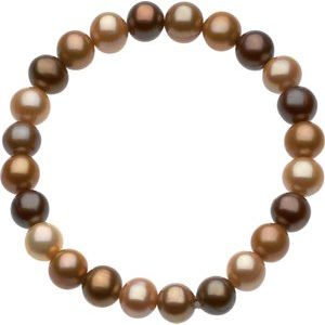 8-9 mm Cultured Dyed Chocolate Freshwater Pearl 7" Stretch Bracelet