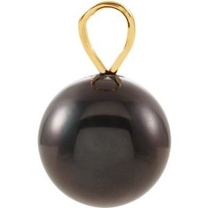 14K Yellow Cultured Black Akoya Pearl Pendant