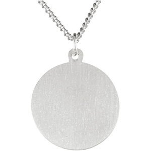 Sterling Silver 15 mm St. Michael Medal Necklace