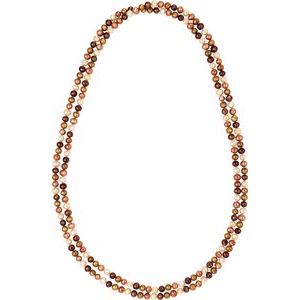 Cultured Dyed Chocolate Freshwater Pearl Rope 72" Necklace