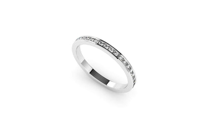 Channel set wedding band set 2/3’s with 1.35mm RBC’s (Approx TDW= 0.26ct)