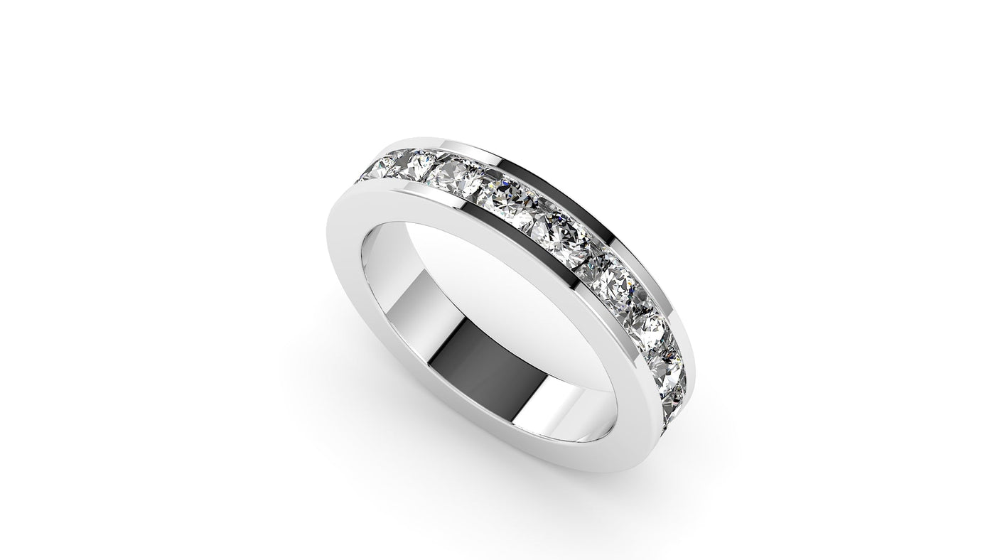 Channel set wedding band set 2/3’s with 2.95mm RBC’s (Approx TDW= 1.26ct)