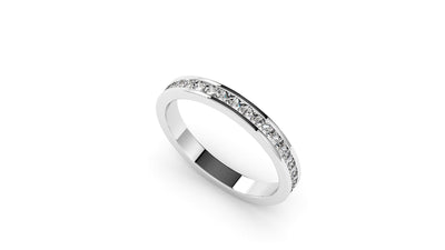 Channel set wedding band set 2/3’s with 1.60mm Princess cut’s (Approx TDW= 0.59ct)