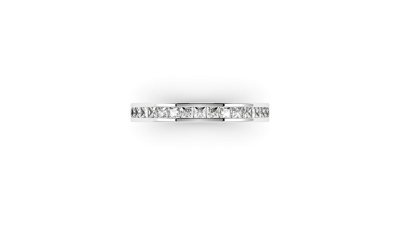 Channel set wedding band set 2/3’s with 1.60mm Princess cut’s (Approx TDW= 0.59ct)