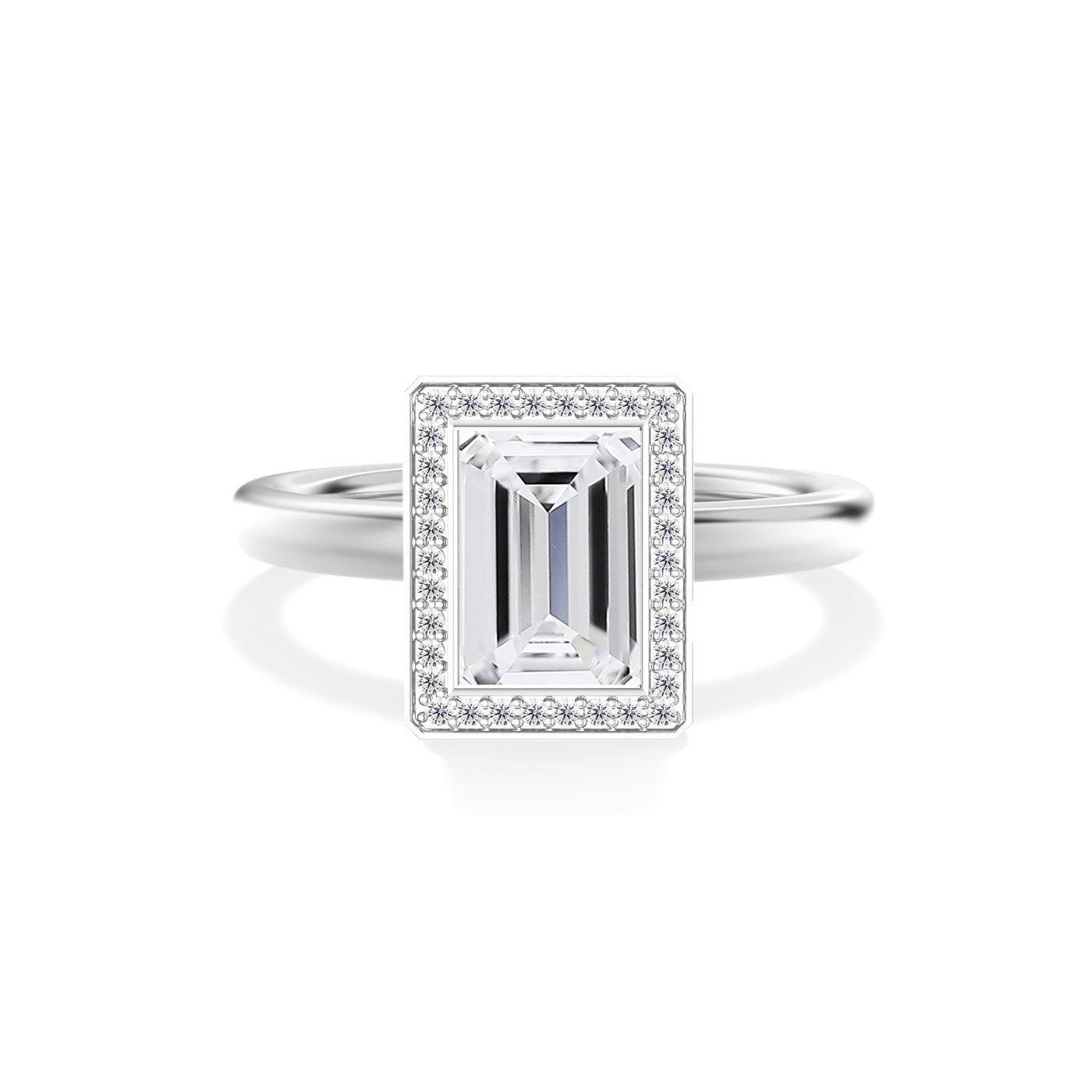 Emerald cut Lab Grown Diamond Engagement Ring - Juliet