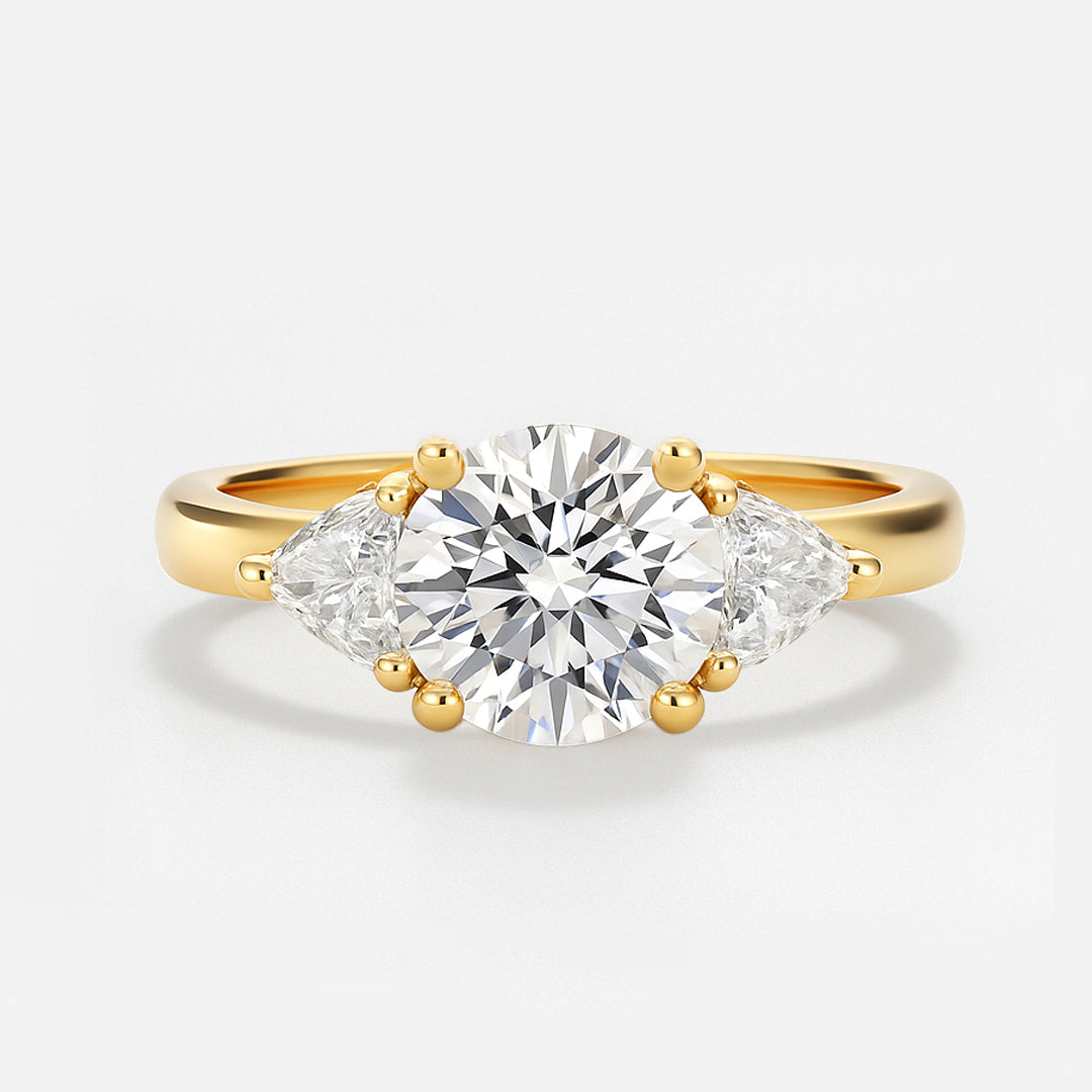 The Charlotte Ring - Lab Grown Diamond Trilogy Ring with Trillion Sides