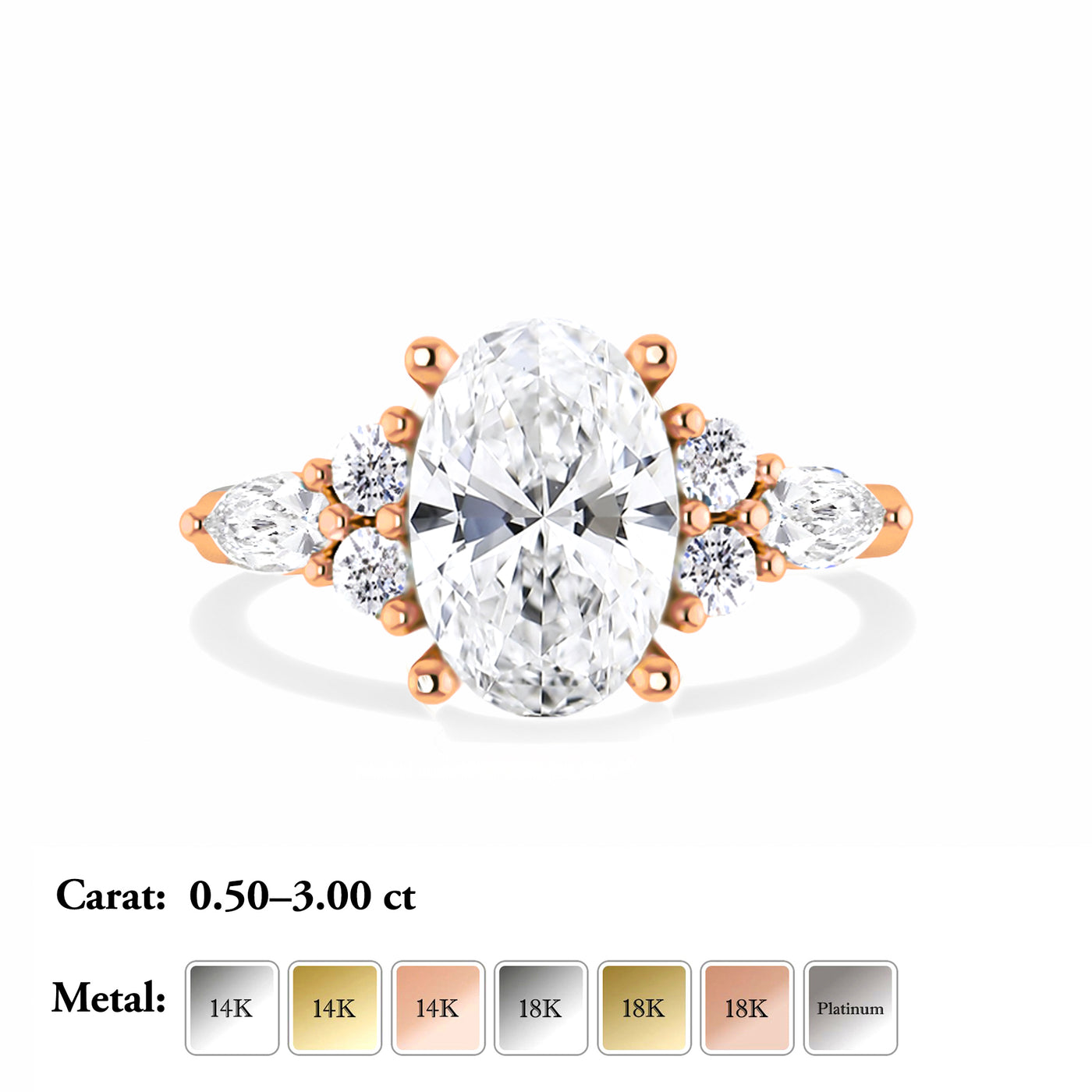 Oval Lab Grown Diamond Engagement Ring - Maya