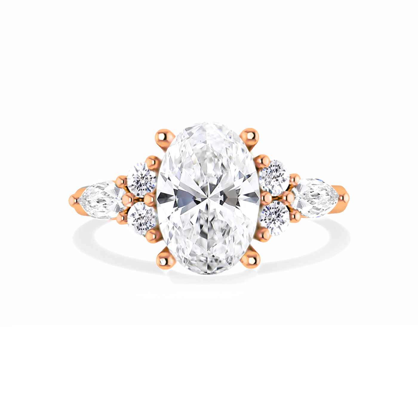The Maya Ring - Lab Grown Diamond with Side Stones