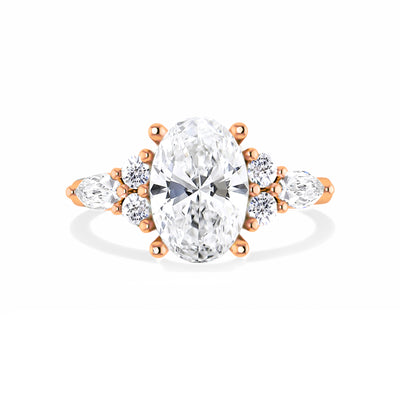 The Maya Ring - Lab Grown Diamond with Side Stones