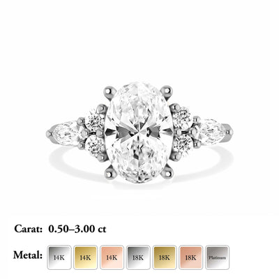 Oval Lab Grown Diamond Engagement Ring - Maya