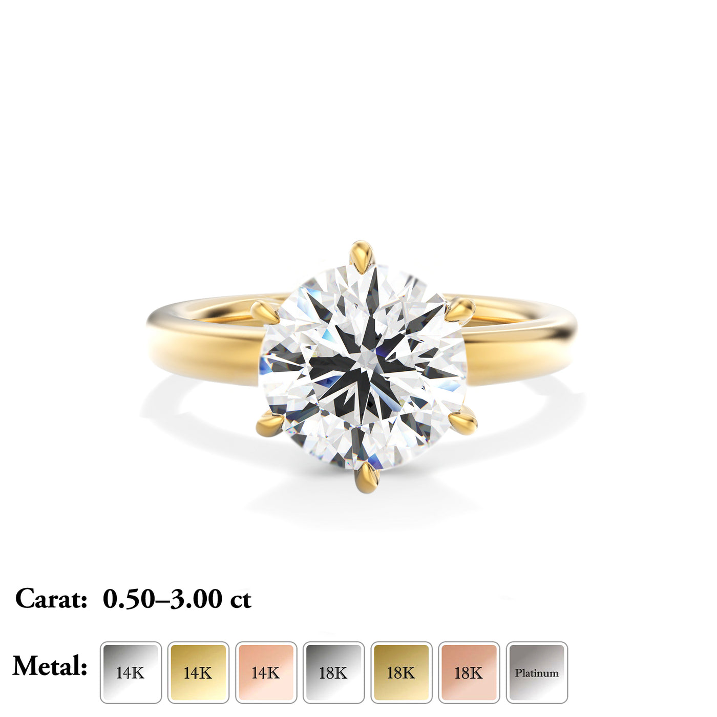 Round Cut Lab Grown Diamond Engagement Ring - Jasmine