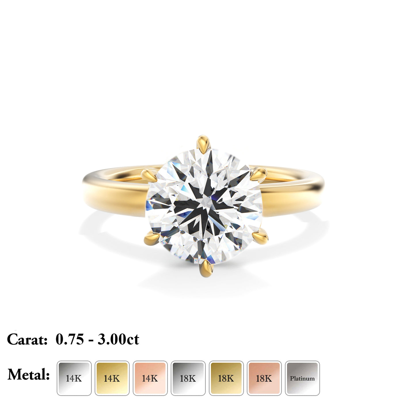 The Jasmine Ring - Cathedral Two Tone Setting - Lab Grown Diamond