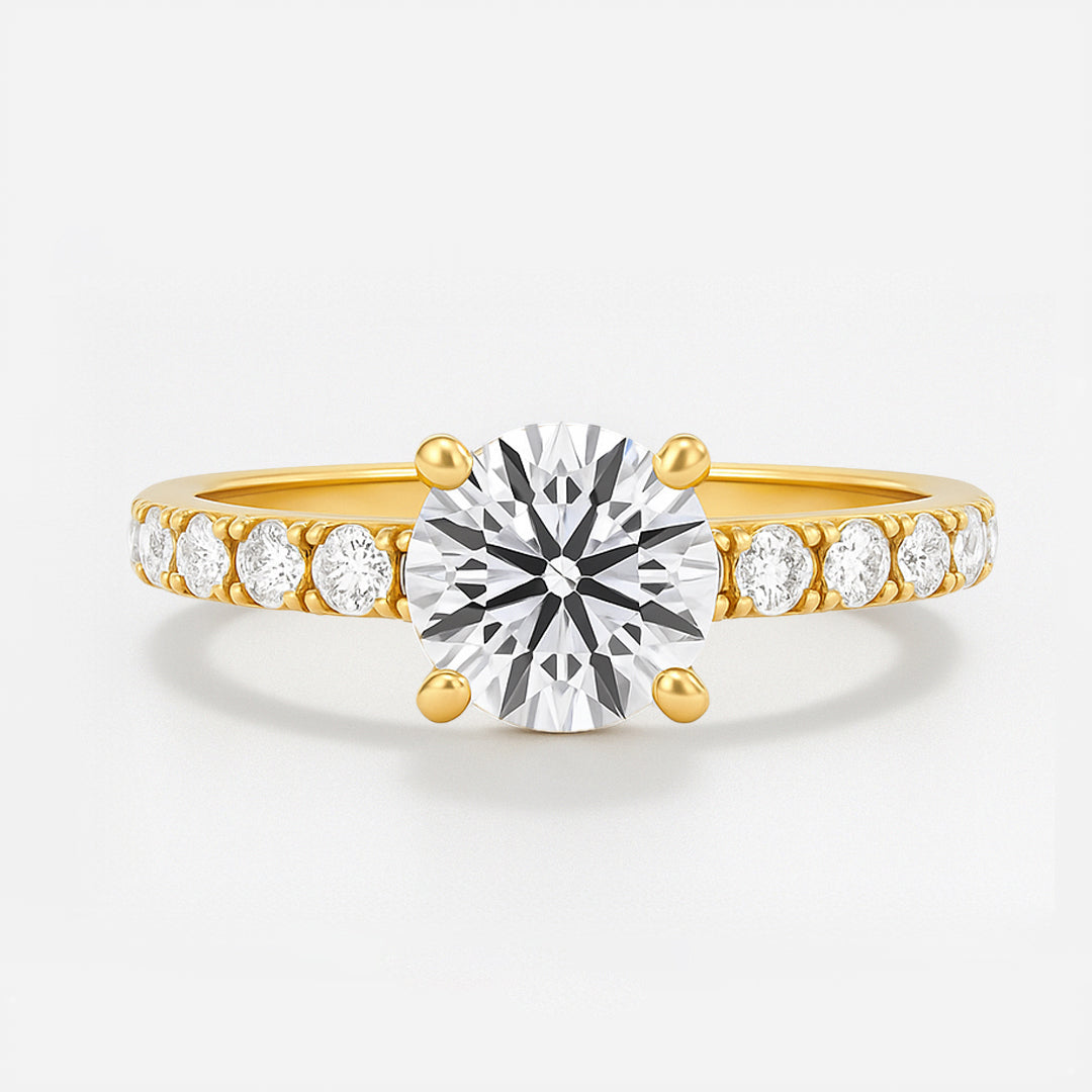 The Florence Ring - Lab Grown Diamond with Fine Pave Band
