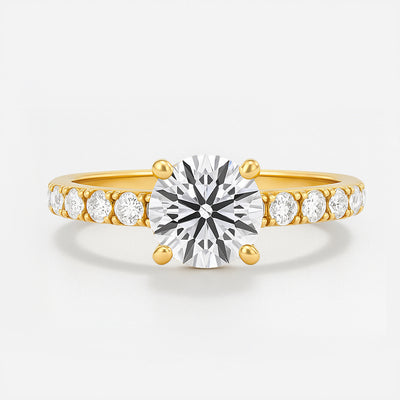 The Florence Ring - Lab Grown Diamond with Fine Pave Band