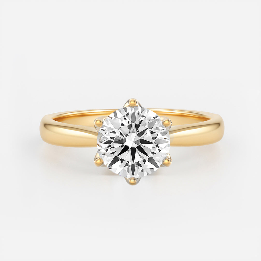 The Daniela Ring – Six-Claw Solitaire with Tulip Basket Setting