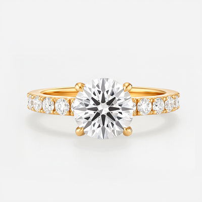 The Kimberley Ring - Lab Grown Diamond with Medium Pave Band