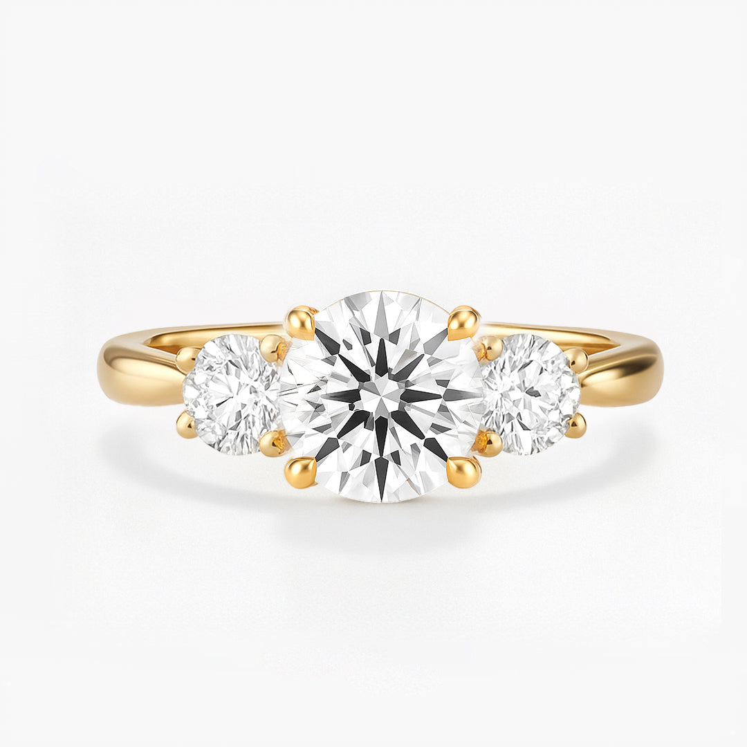 The Adelaide, a three-stone engagement ring handcrafted at Arnold and Co Jewellers