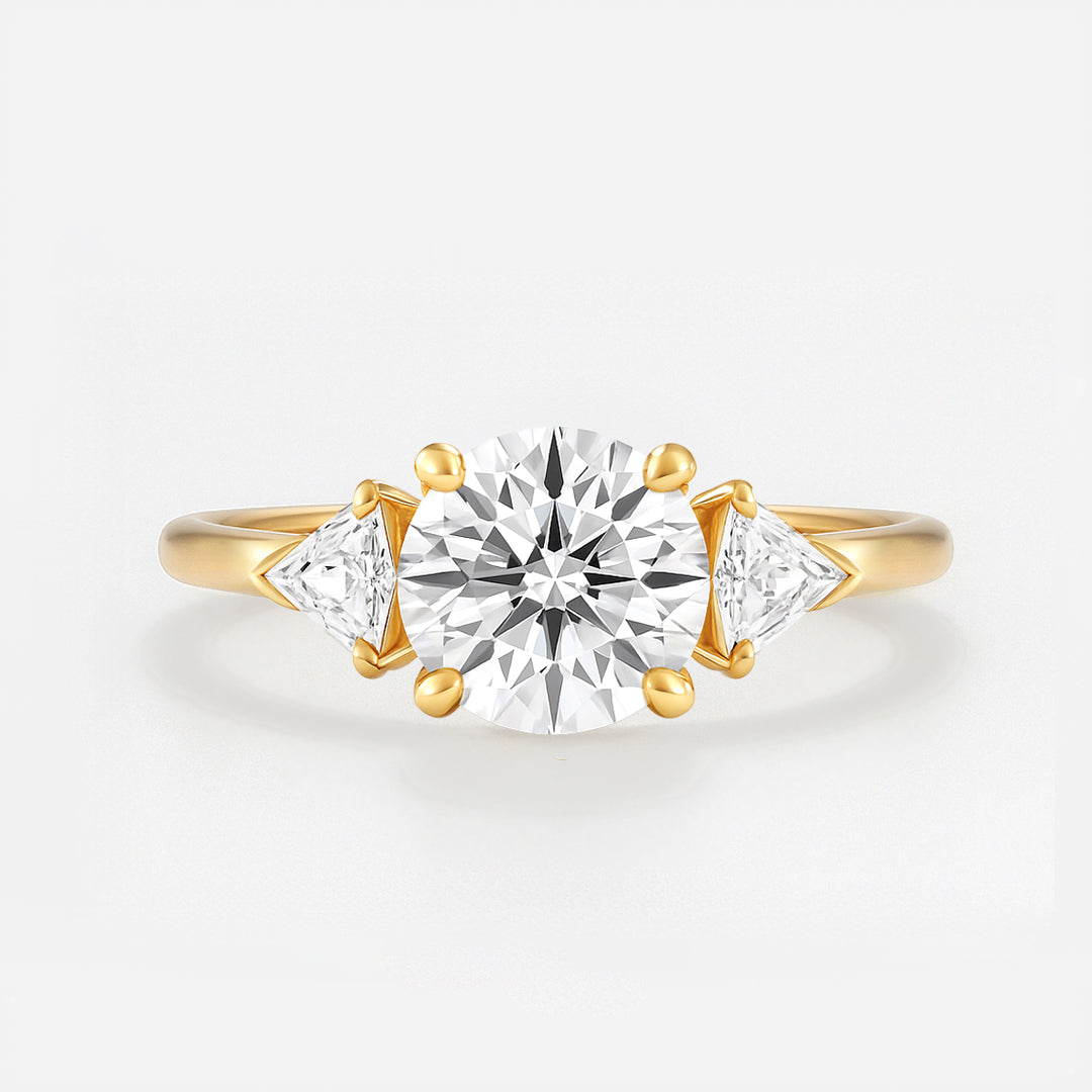 The Alice Ring - Trilogy with Kite Side Stones - Lab Grown Diamond
