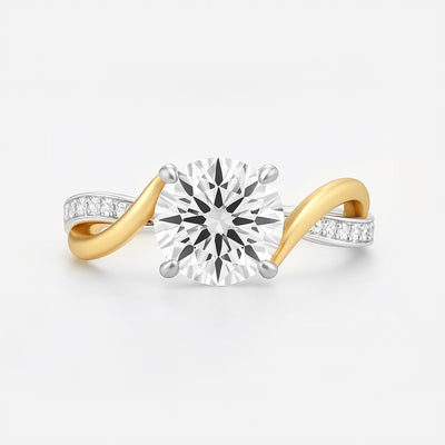 The Valencia Ring - Twist Engagement Ring Two-Tone Gold - Lab Grown Diamond