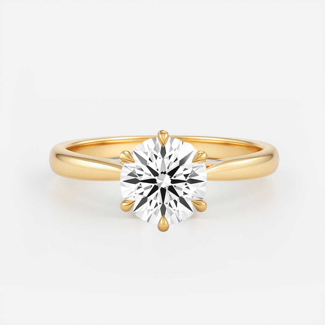 The Jasmine Ring - Cathedral Two Tone Setting - Lab Grown Diamond