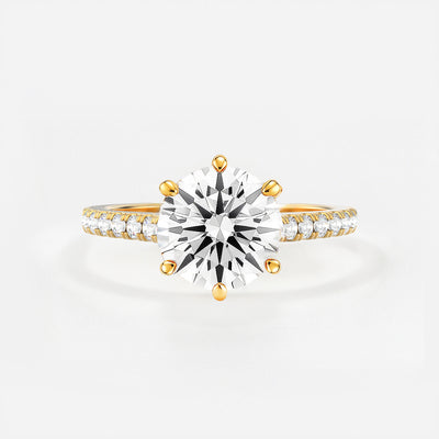 The Amelia Ring - Lab Grown Diamond with Pave Cathedral Setting
