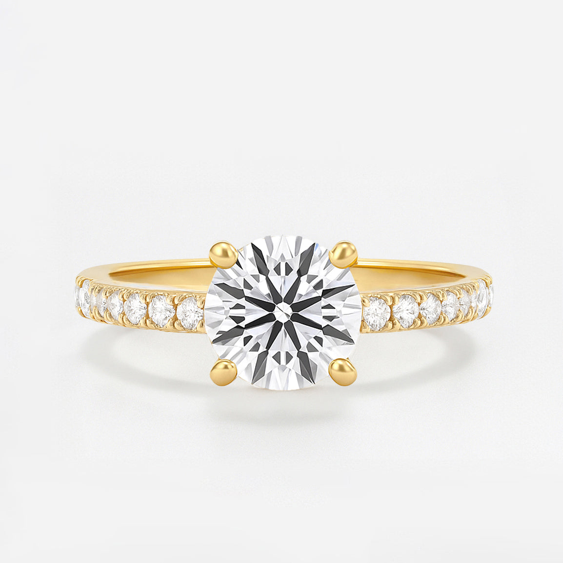 The Aurora Ring - Hidden Halo and Diamond Band